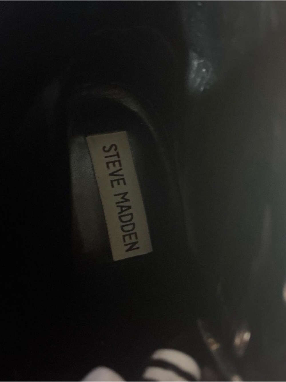 Steve Madden Black Floral Lace-Up Block Heel Ankle Boots - Picture 5 of 5